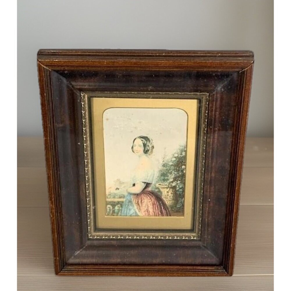 Antique 1850 HTF Publish “The Bride” Photo Antique Framed Of Queen Victoria 8x10